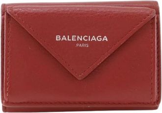 Balenciaga Pre-owned Portemonnee (tri-fold) - Dames - Vintage Accessoires - Rood - ONE Size - Leer - Vintage