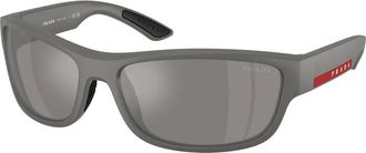 Prada PS C04S Zonnebril - Heren - Accessoires - Grijs - Maat: 65 MM Zijde