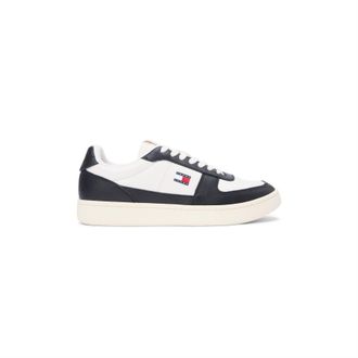 Tommy Jeans Heren Archive 98 leren lage sneakers (Ivoor/zwart)