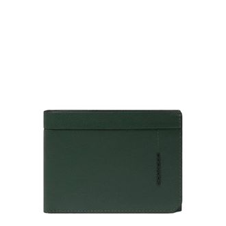 Piquadro Accessoires, Heren, Groen, ONE Size, Mens leather wallet with coin pocket and Rfid protection