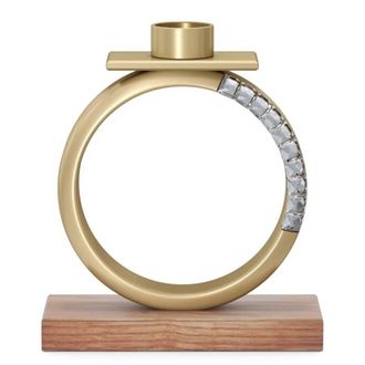 Swarovski Crystal Champagne Gold Tone African Sunset Candle Holder