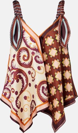 Alemais Al&eacute;mais Wilson printed silk twill top