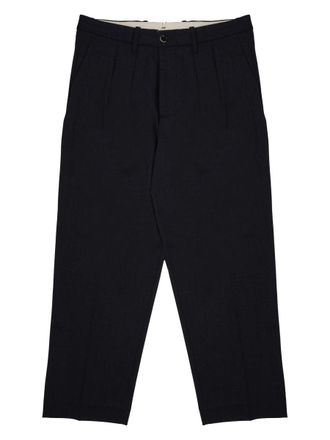 Nine In The Morning Neutrals Kai Pleated Wool Straight-Leg Pants
