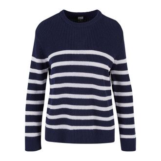 Urban Classics Dames/Dames Gestreepte Geribde Trui (Marine / Wit)