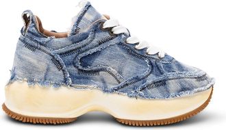Hogan Frayed Denim Platform Sneakers