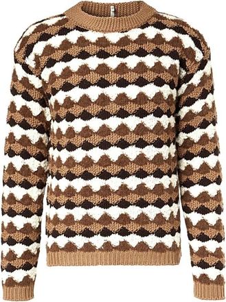 Moncler Maglia - Heren - Ronde hals truien - Bruin - L - Truien & Vesten