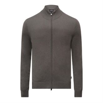 HUGO BOSS Mens Boss H-Hevoluto Cashmere Cardigan in Brown