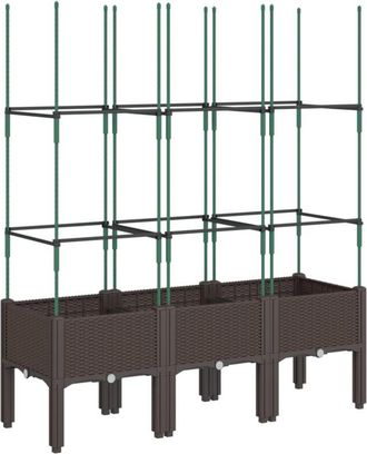vidaXL Garden Planter with Trellis Brown 120x40x142.5 cm pp Vidaxl