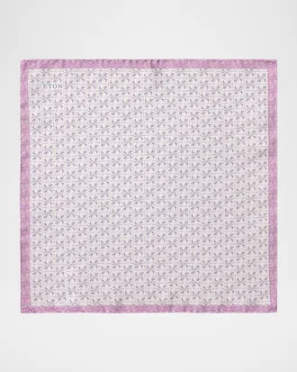 Eton Men & apos;s Floral Panama Silk Pocket Square