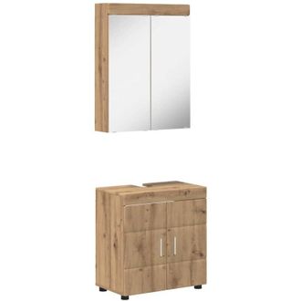 vidaXL Juego De Muebles De Ba&ntilde;o Con Estante Tulum Roble Artesanal Vidaxl