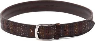 Orciani Cintura in pelle con ricamo - Marrone