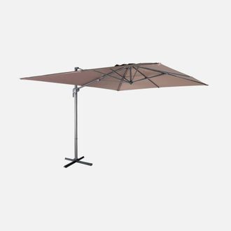 Sweeek 3x4m Rectangular Cantilever Parasol in Brown