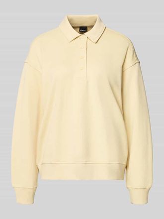 Gina Tricot Sweatshirt mit Polokragen und Knopfleiste in Hellgelb, Gr&ouml;&szlig;e XL