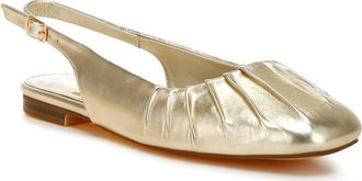 Rag & Co. Berni Water Repellent Slingback Flat in Gold at Nordstrom Rack, Size 10