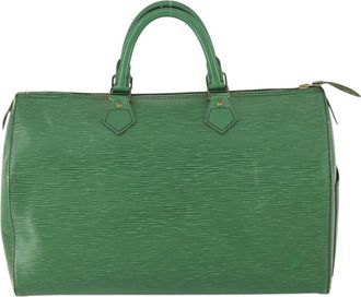 Louis Vuitton Speedy Handbag Epi Leather Green Leather Handbag (Pre-Owned)