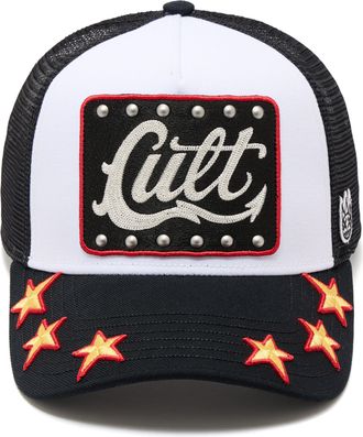 Cult of Individuality Mesh Back Trucker Hat Stars In White