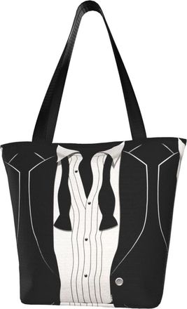 AOOEDM Tuxedo Tote Bag Women Capacity Shoulder Grocery Shopping Bags