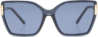 Tory Burch Oversized Vierkante Zonnebril - Dames - Zonnebrillen - Blauw - 58 MM - Accessoires