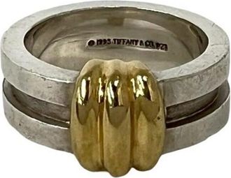 Tiffany & Co. Gold Silver Yellow Gold (18K) Silver 925 Band Ring (Pre-Owned)