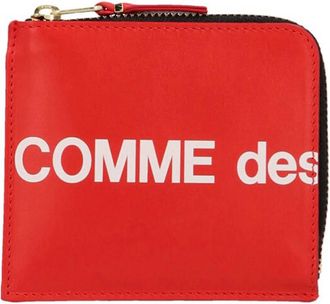 Comme Des Gar&ccedil;ons Huge Logo Wallet - Dames - Portefeuilles - Rood - ONE Size - Leer - Accessoires