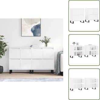 vidaXL The Living Store Credenze 2 pz Bianche in Legno Multistrato - Credenze bianche
