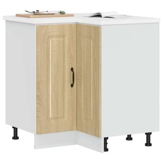 Berkfield Home Kitchen Corner Base Cabinet Kalmar Sonoma Oak Engineered Wood in Brown