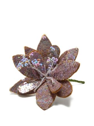 Maliparmi sequin-embellished flower brooch - women - Other fibres/Resin/glass/Zamak - One Size - Pink