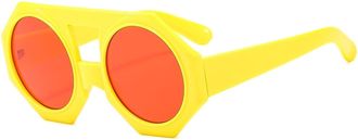 Generic Outdoor Commuting Mens Sunglasses Vacation Womens Beach Sports Sun Glasses(Yellow)