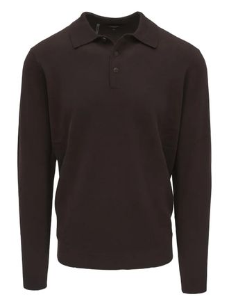 Kinross Cashmere buttoned polo shirt - Brown
