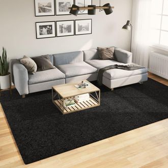 vidaXL Alfombra De Pelo Corto Oviedo Negro 240x340 Cm Vidaxl