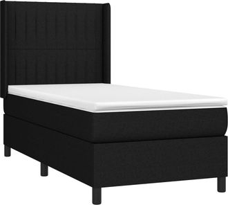 vidaXL Vidaxl - Cama Box Spring Con Colch&oacute;n Tela Negro 90x190 Cm