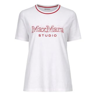 Max Mara T-Shirts, female, White, Size: L Logo T-shirt