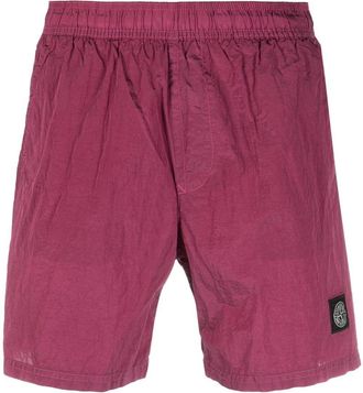Stone Island Compass-patch track shorts - men - Polyamide/Polyamide - M - Pink