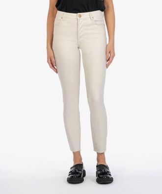 Kut from the Kloth Charlize Coated Cigarette Leg Jeans In Champagne