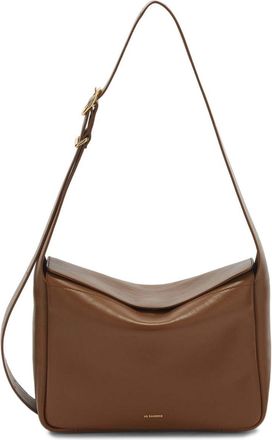 Jil Sander logo-stamp leather crossbody bag - women - Lambskin/Calf Leather - OS - Brown