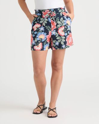 Ellen Tracy Womens Linen Drawstring Short