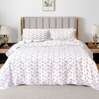 Elegant Comfort 4-Piece Holiday Flannel Sheet Set - 100% Turkish Cotton