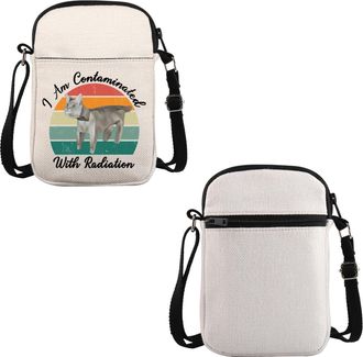 Generic PYOUL Japanese Cat Meme Gift I Am Contaminated With Radiation Crossbody Bag Ironic Travel Bag Weirdcore Cat Meme Gift (With Radiation CB)