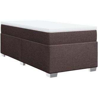 vidaXL Vidaxl - Cama Box Spring Con Colch&oacute;n Tela Marr&oacute;n Oscuro 80x200 Cm