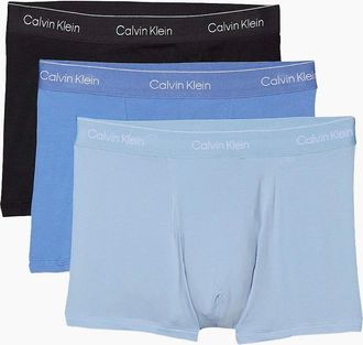 Calvin Klein Mens Calvin Klein 3 Pack Icon Cotton Stretch Relaxed Fit Trunk - Blue - Size: 32/34/35