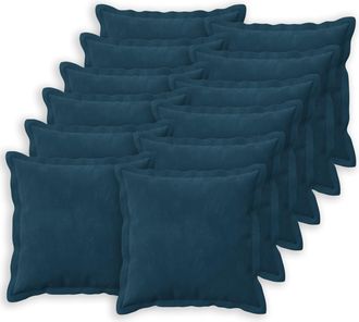 vidaXL Funda De Almohada 12 Pcs Houten Azul 45 X 45 Cm Terciopelo Vidaxl