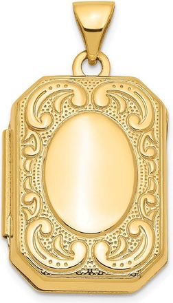 Diamond2Deal 14k Yellow Gold Yellow Gold Fancy Rectangle Locket Pendant