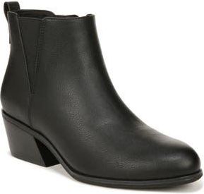 Dr. Scholls Lacey Side Zip Bootie in Black Faux Leather at Nordstrom Rack, Size 6.5