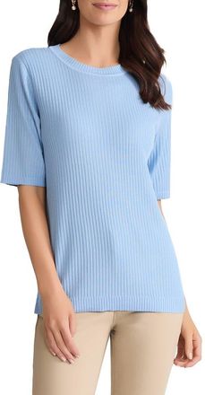 Jones New York Sutton Rib Sweater in Chintz Blue at Nordstrom, Size Medium