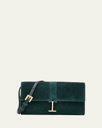 Tom Ford Suede Hanging T Crossbody Wallet
