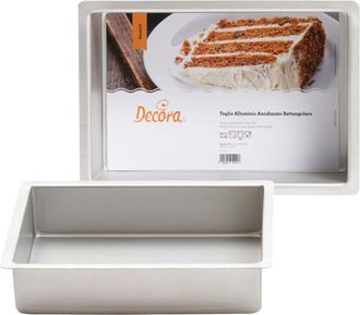 Decora Argento, 0062647 Teglia Professionale Rettangolare, Alluminio Anodizzato, 30 x 40 x 7.5 cm, 30X40XH7,5CM - Decora