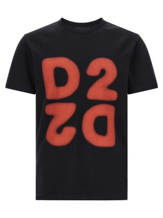 Dsquared2 Black Graphic Crew Neck T-Shirt