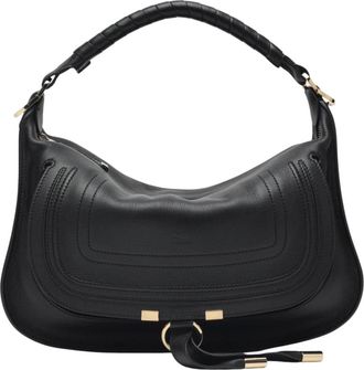 Chlo&eacute; Marcie Small Shoulder Bag - Dames - Handtassen - Zwart - ONE Size - Katoen - Tassen