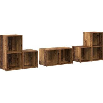 vidaXL Vidaxl - Juego De Muebles De Tv 6 Pcs Madera Vieja 37 X 35 X 72 Cm