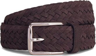 Tod's Woven Suede Belt With Branded Metal Buckle Accessories